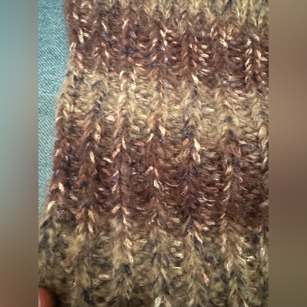 Echo Shimmery Cozy Brown Knit Neck Warmer - Picture 3 of 4